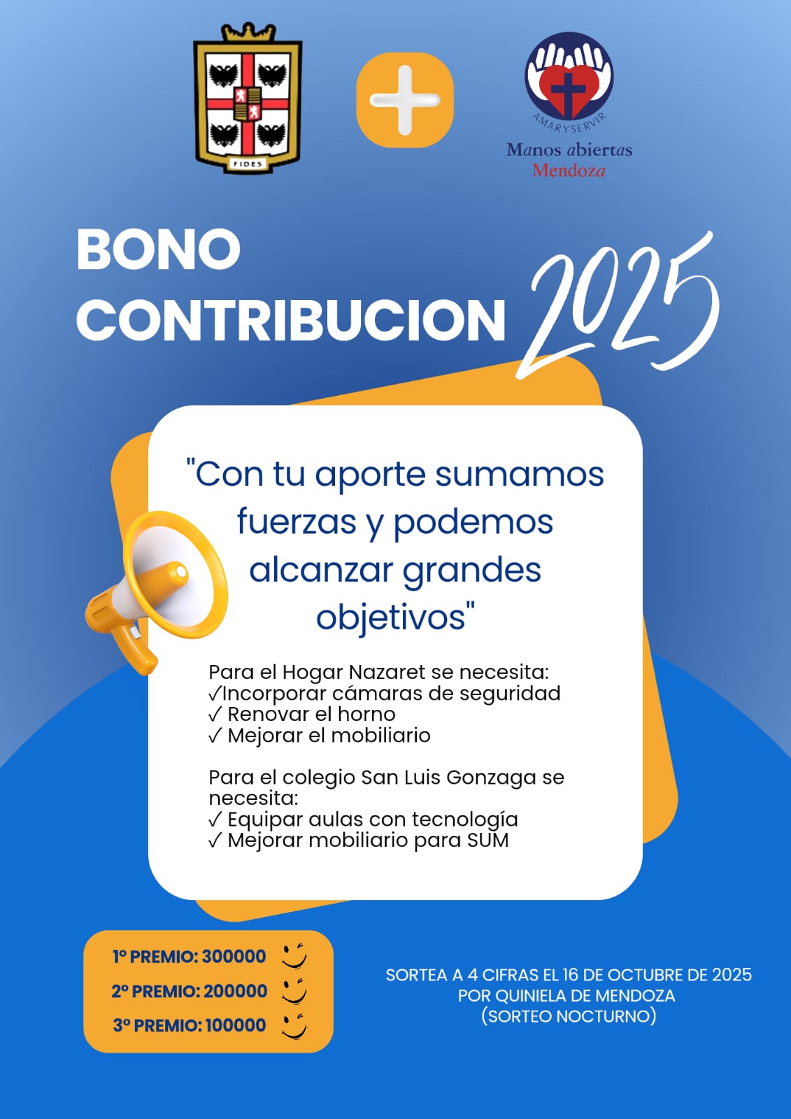 BONO SOLIDARIO COLEGIO SAN LUIS GONZAGA -  FUNDACIÓN MANOS ABIERTAS